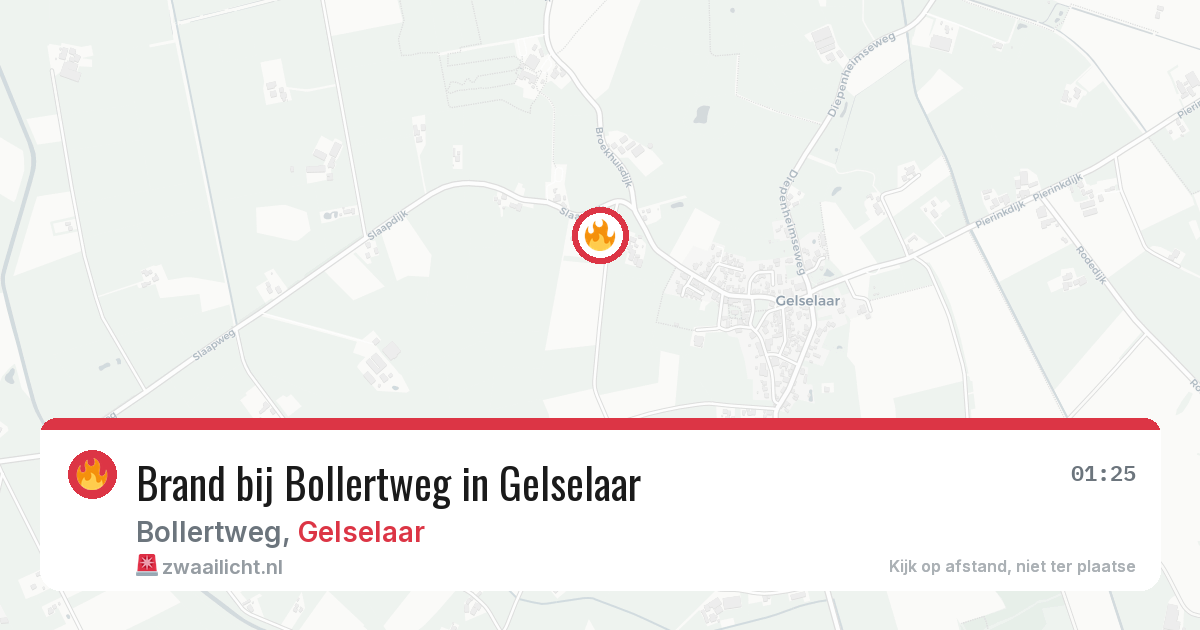 Brand bij Bollertweg in Gelselaar — 10 mrt 2026