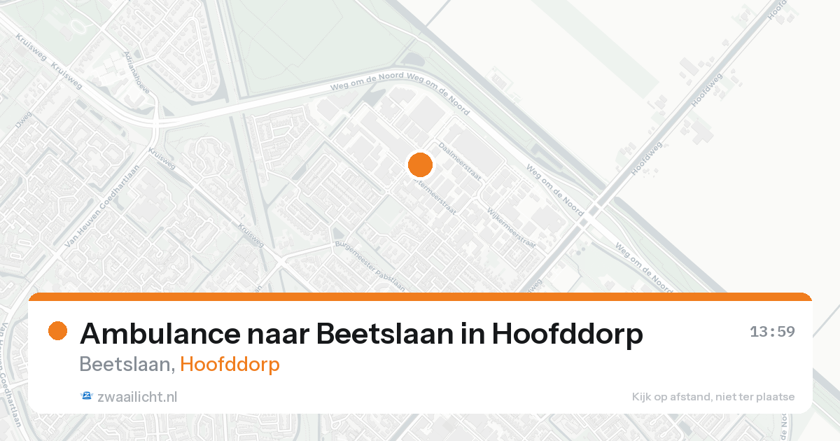 Ambulance naar Beetslaan in Hoofddorp — 17 aug 2026