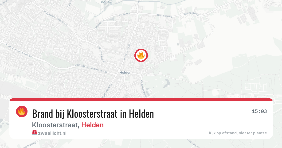 Brand bij Kloosterstraat in Helden — 22 apr 2026