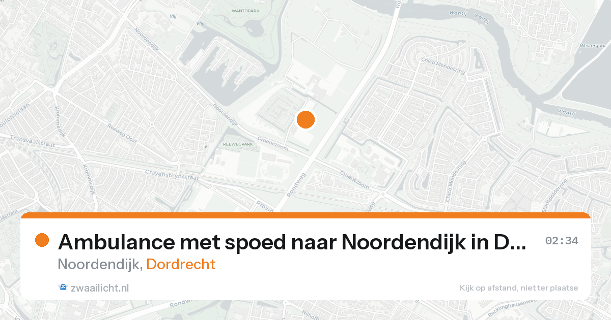 Ambulance met spoed naar Noordendijk in Dordrecht — 22 aug 2026