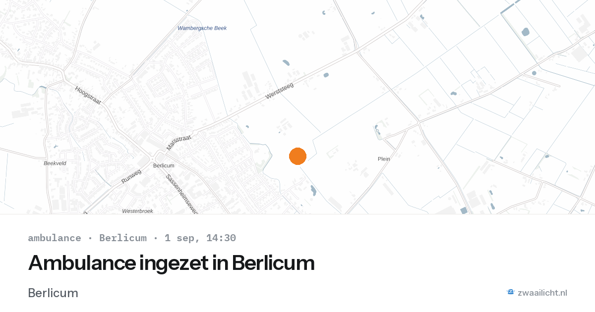 Ambulance ingezet in Berlicum — 1 sep 2026
