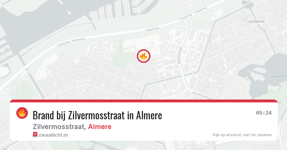 Brand bij Zilvermosstraat in Almere — 17 jun 2026