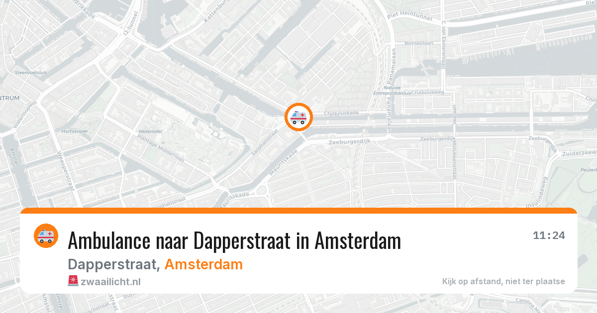 Ambulance naar Dapperstraat in Amsterdam — 13 jun 2026
