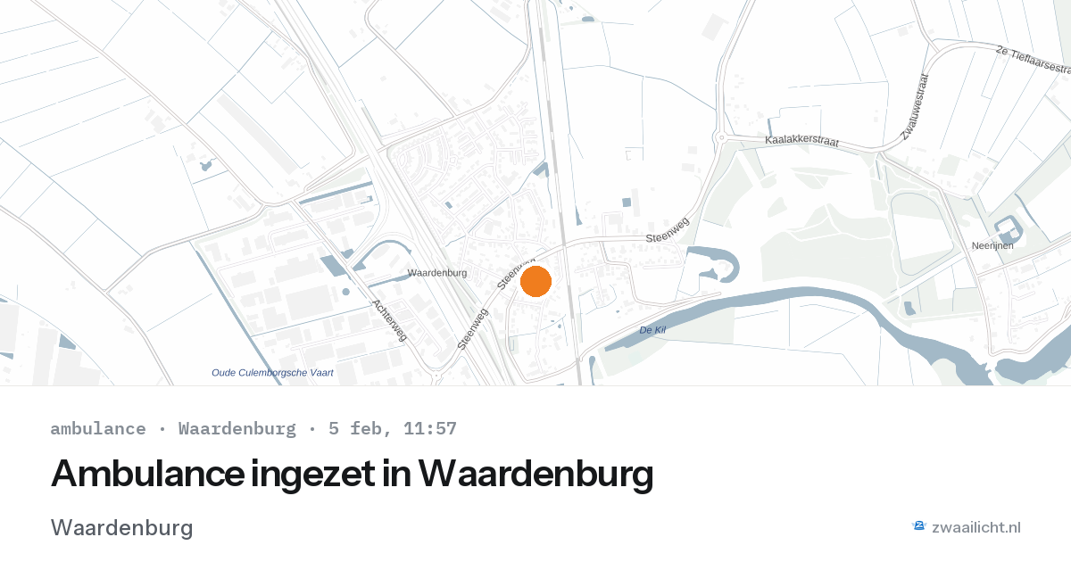 Ambulance ingezet in Waardenburg — 5 feb 2026