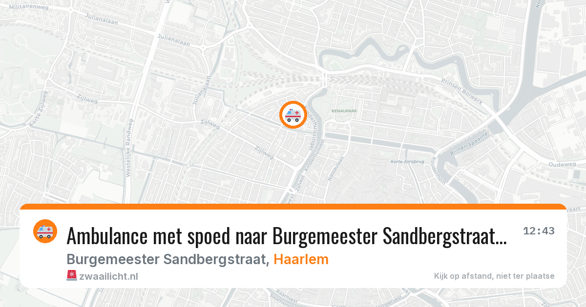 Ambulance met spoed naar Burgemeester Sandbergstraat in Haarlem — 24 mrt 2026