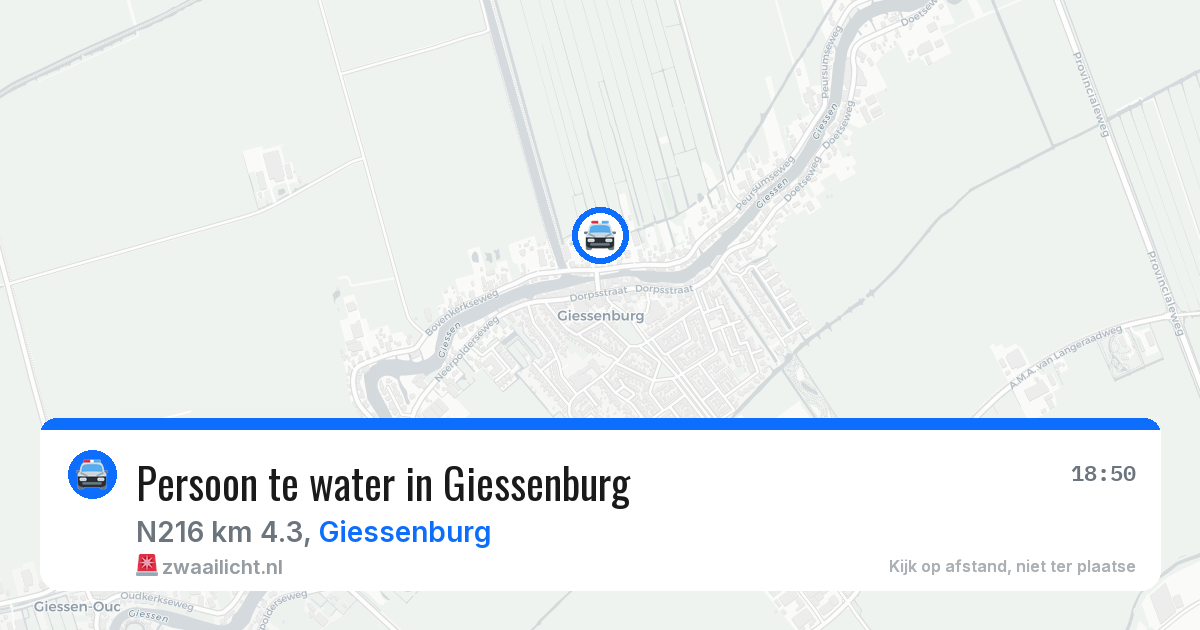 Persoon te water in Giessenburg — 15 jun 2026