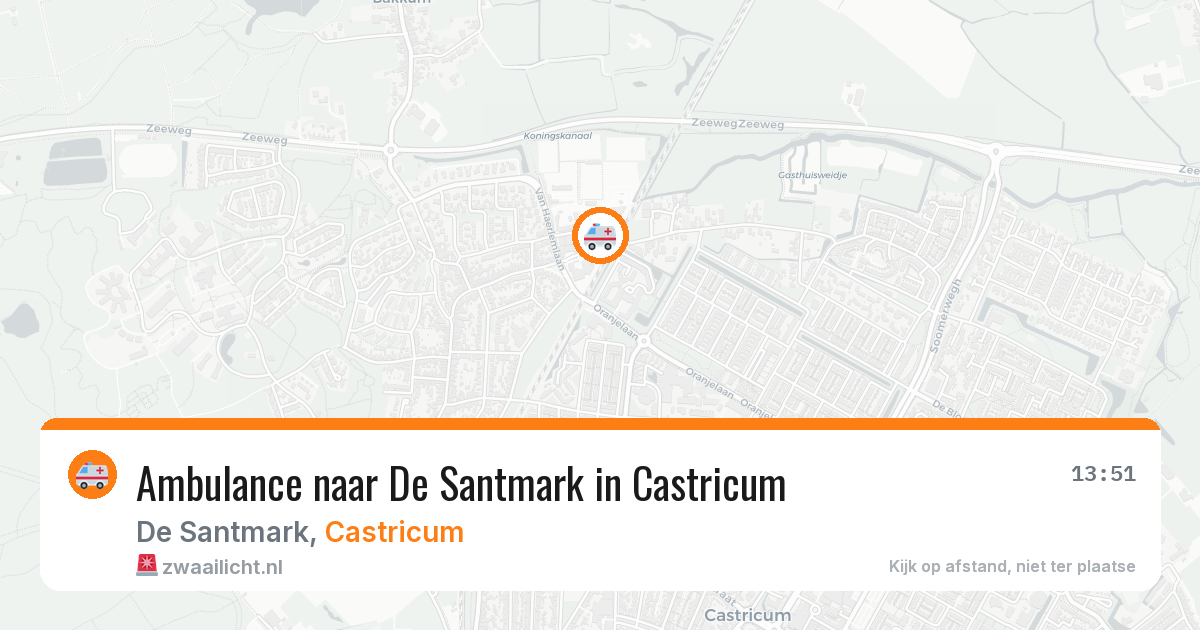 Ambulance naar De Santmark in Castricum — 6 aug 2026