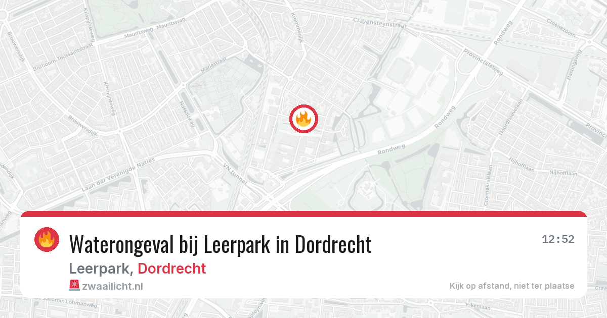 Waterongeval bij Leerpark in Dordrecht — 31 mei 2026