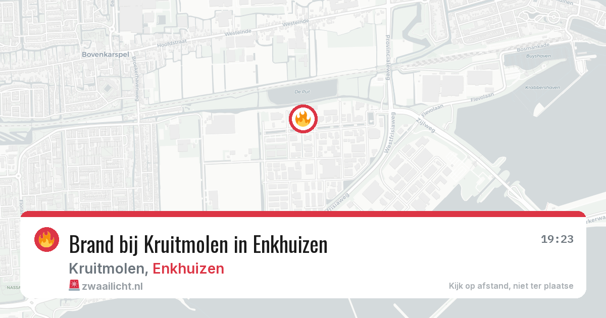 Brand bij Kruitmolen in Enkhuizen — 25 jul 2026