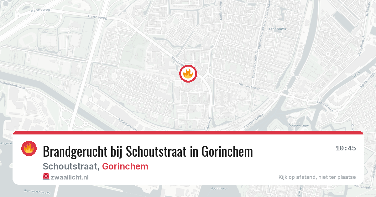 Brandgerucht bij Schoutstraat in Gorinchem — 23 feb 2026
