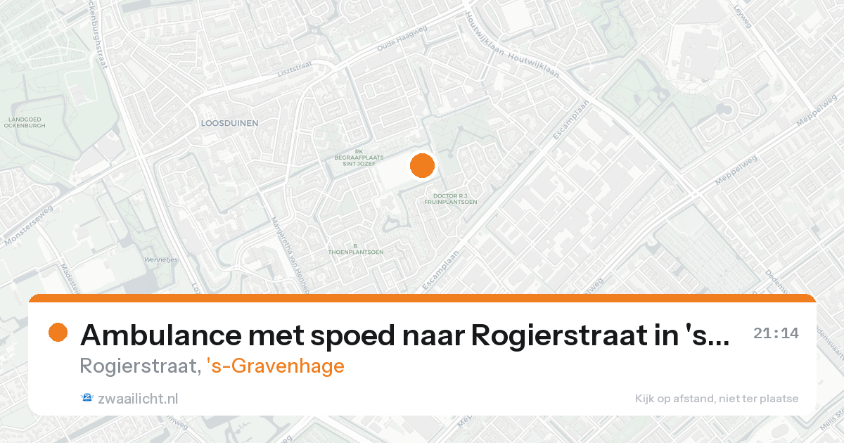 Ambulance met spoed naar Rogierstraat in 's-Gravenhage — 21 aug 2026
