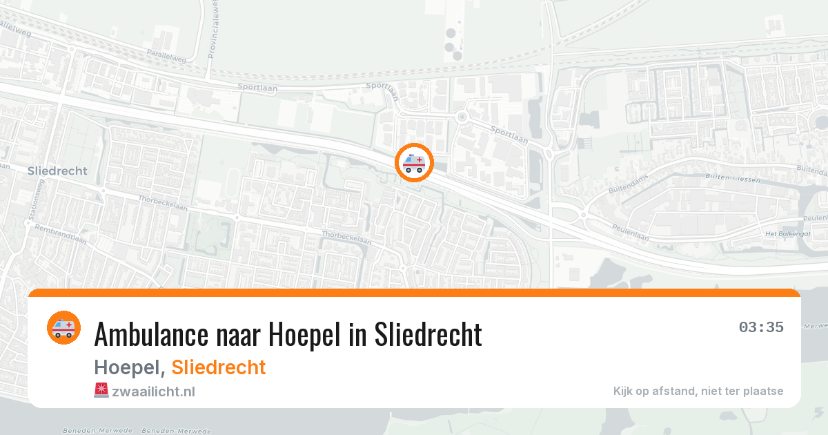 Ambulance naar Hoepel in Sliedrecht — 29 mei 2026