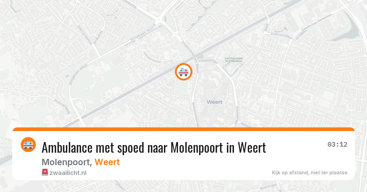 Ambulance met spoed naar Molenpoort in Weert — 9 aug 2026