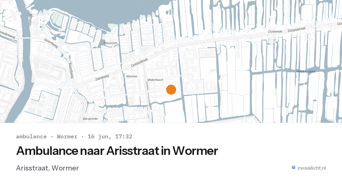 Ambulance naar Arisstraat in Wormer — 16 jun 2026