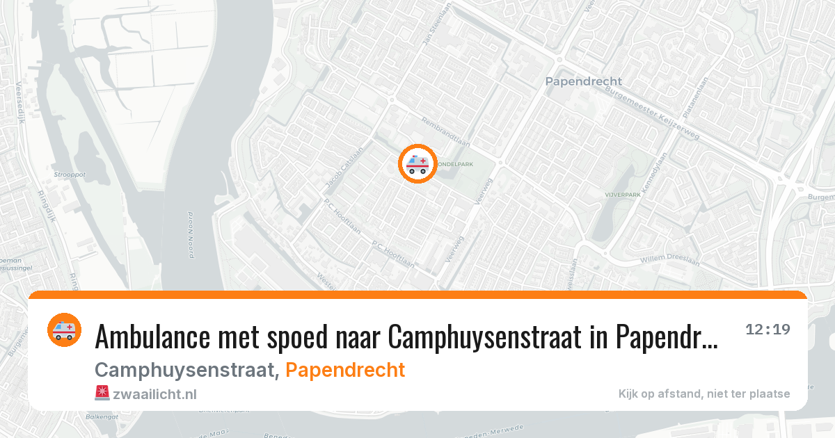 Ambulance met spoed naar Camphuysenstraat in Papendrecht — 23 apr 2026