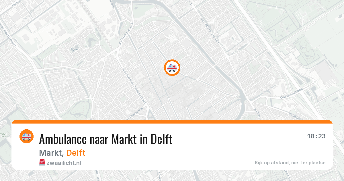 Ambulance naar Markt in Delft — 3 jul 2026