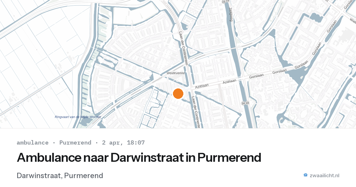 Ambulance naar Darwinstraat in Purmerend — 2 apr 2026