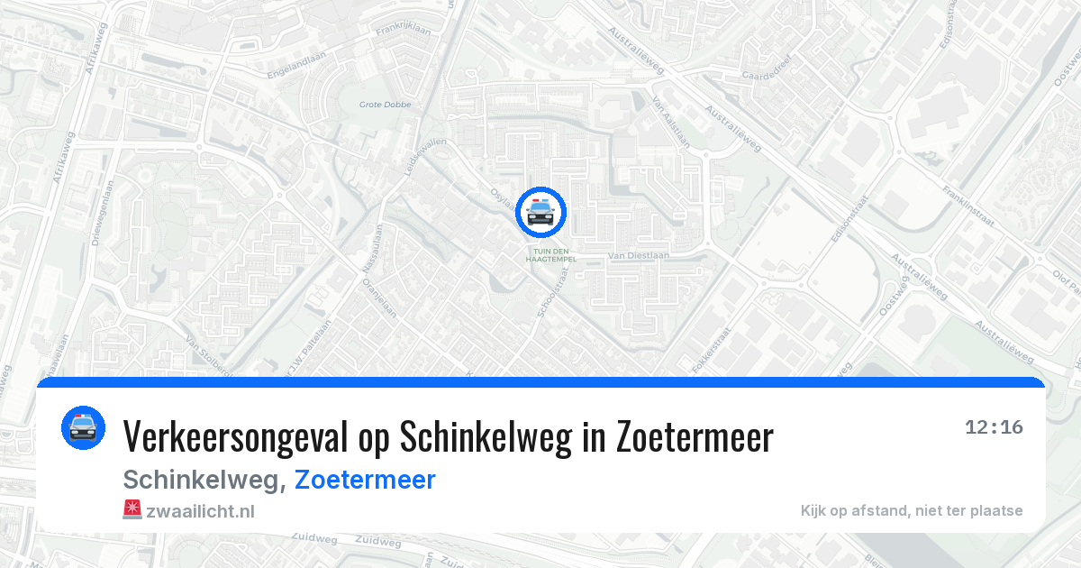 Verkeersongeval op Schinkelweg in Zoetermeer — 19 jan 2026