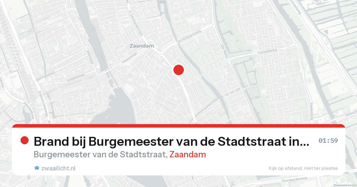 Brand bij Burgemeester van de Stadtstraat in Zaandam — 24 aug 2026