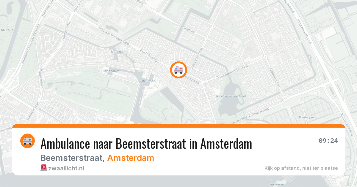 Ambulance naar Beemsterstraat in Amsterdam — 22 mrt 2026