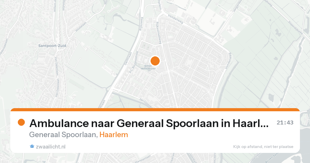Ambulance naar Generaal Spoorlaan in Haarlem — 20 aug 2026