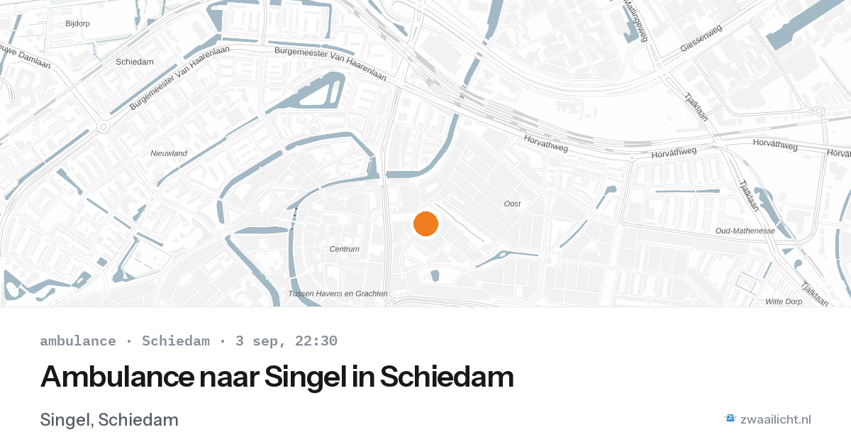 Ambulance naar Singel in Schiedam — 3 sep 2026