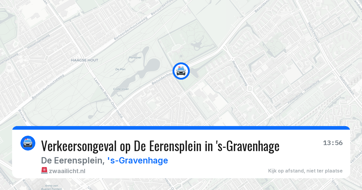 Verkeersongeval op De Eerensplein in 's-Gravenhage — 12 aug 2026