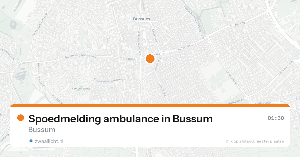 Spoedmelding ambulance in Bussum — 17 aug 2026