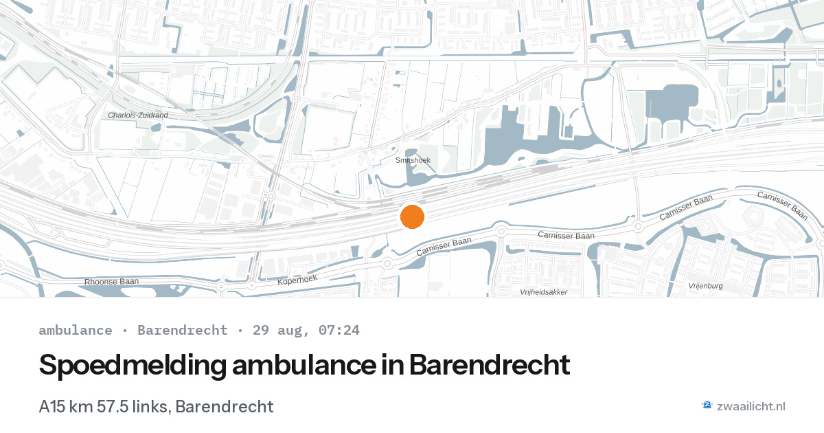 Spoedmelding ambulance in Barendrecht — 29 aug 2026