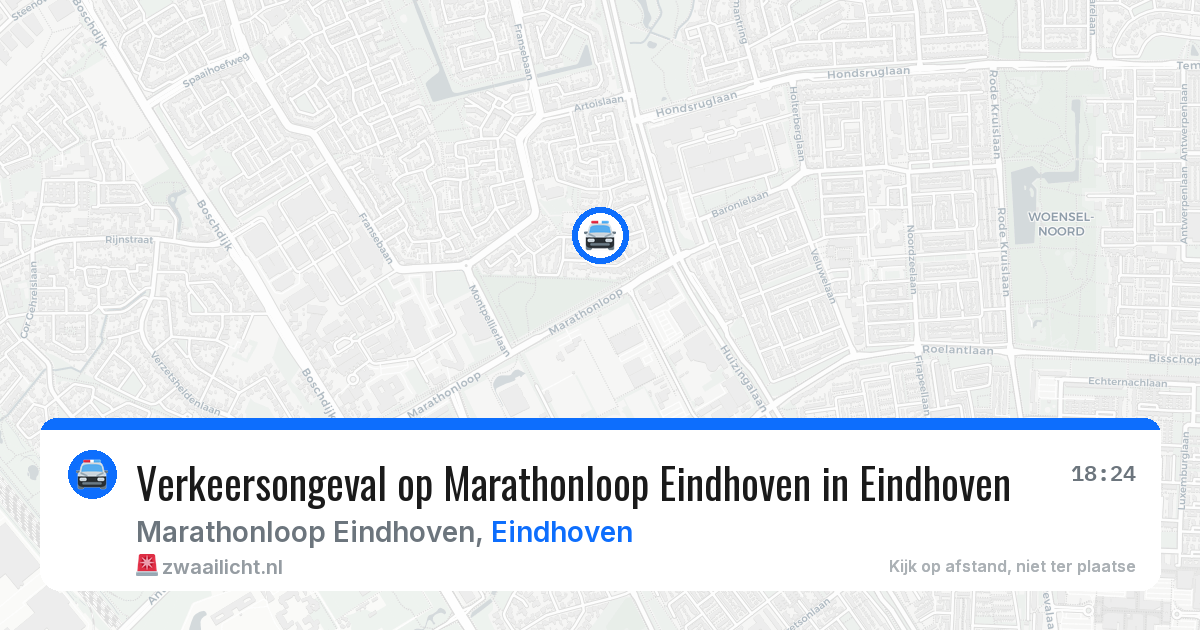 Verkeersongeval op Marathonloop Eindhoven in Eindhoven — 4 mei 2026