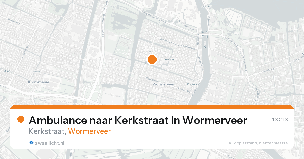 Ambulance naar Kerkstraat in Wormerveer — 25 mei 2026