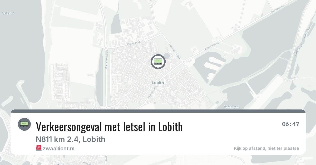 Verkeersongeval met letsel in Lobith — 7 aug 2026