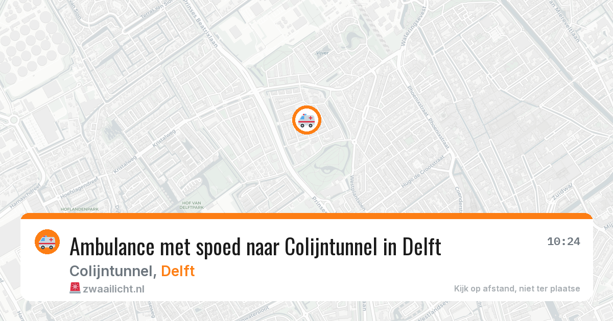 Ambulance met spoed naar Colijntunnel in Delft — 5 jul 2026