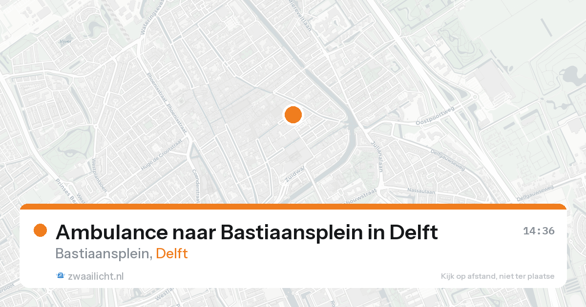 Ambulance naar Bastiaansplein in Delft — 21 aug 2026
