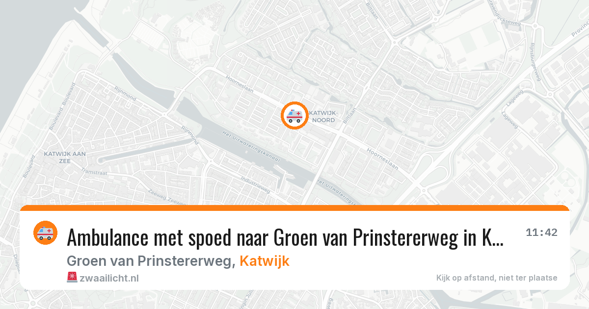 Ambulance met spoed naar Groen van Prinstererweg in Katwijk — 17 jul 2026