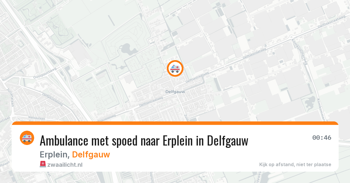 Ambulance met spoed naar Erplein in Delfgauw — 22 jun 2026