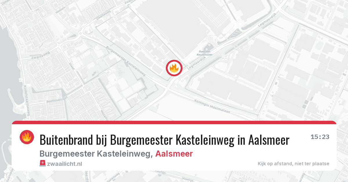 Buitenbrand bij Burgemeester Kasteleinweg in Aalsmeer — 9 aug 2026