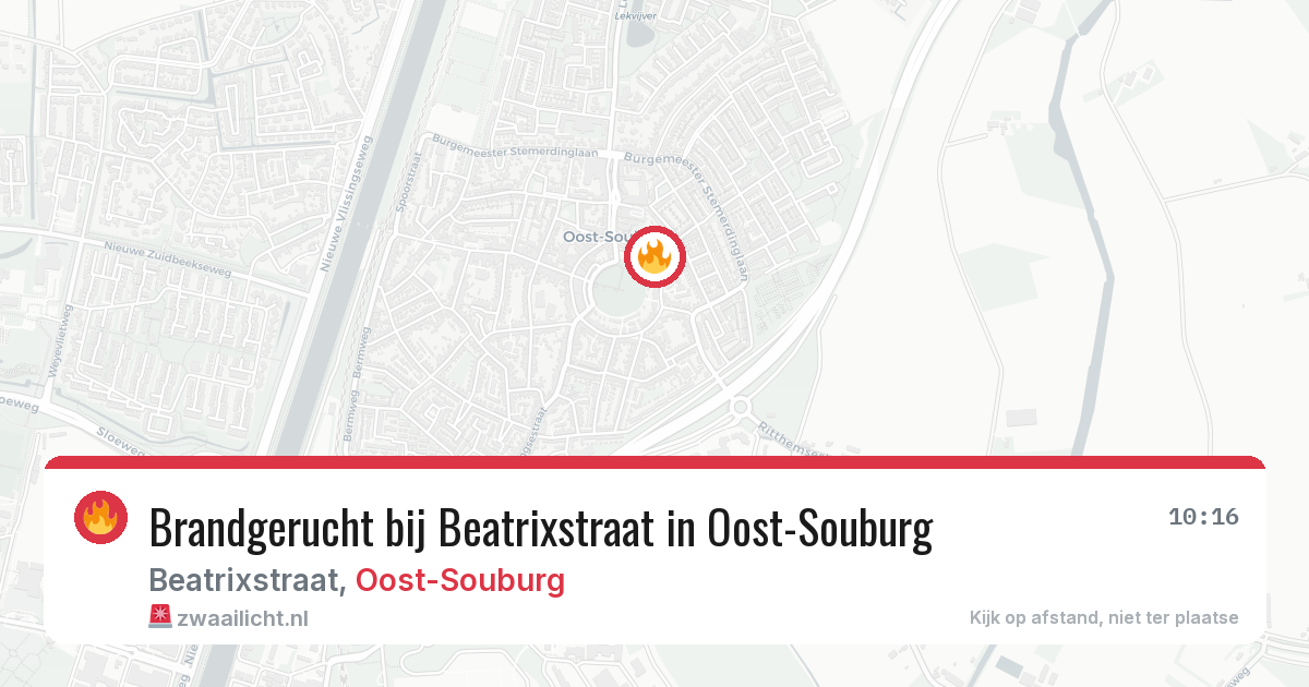 Brandgerucht bij Beatrixstraat in Oost-Souburg — 28 jul 2026