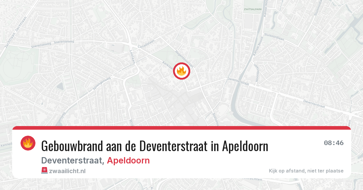 Gebouwbrand aan de Deventerstraat in Apeldoorn — 18 jun 2026