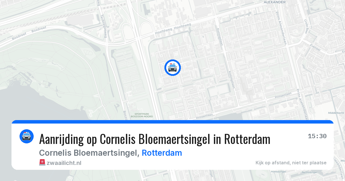 Aanrijding op Cornelis Bloemaertsingel in Rotterdam — 6 jul 2026