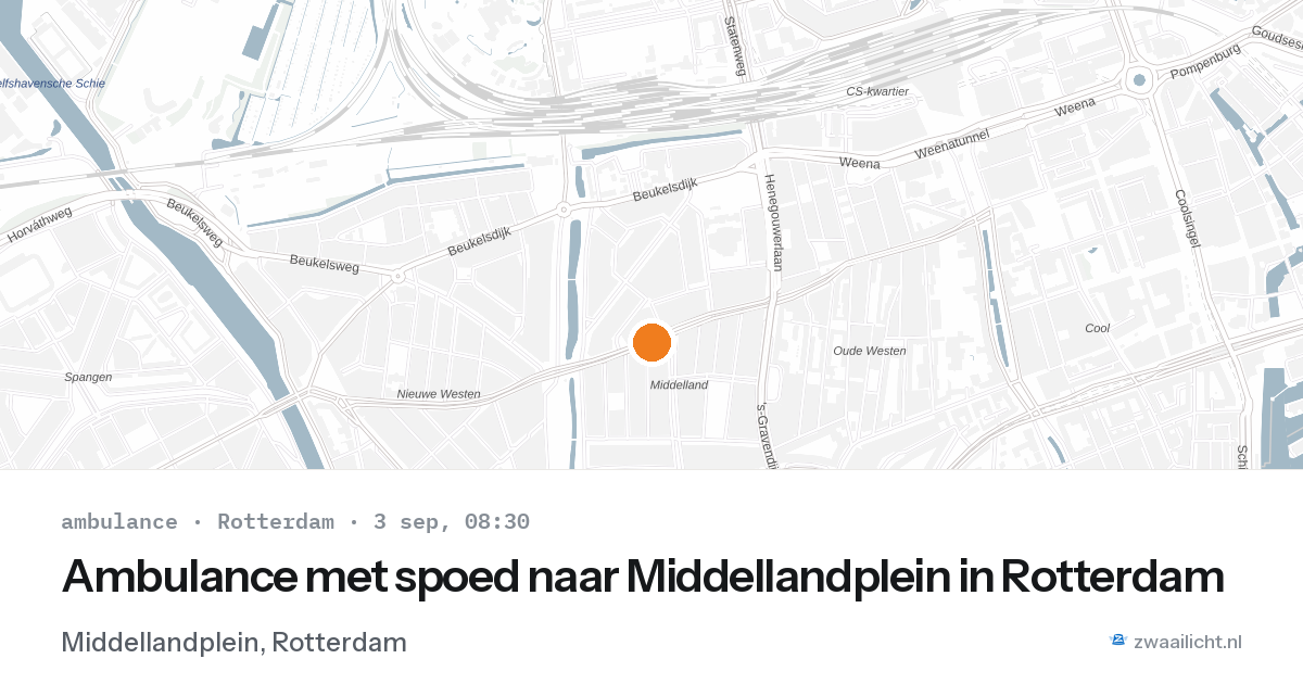 Ambulance met spoed naar Middellandplein in Rotterdam — 3 sep 2026