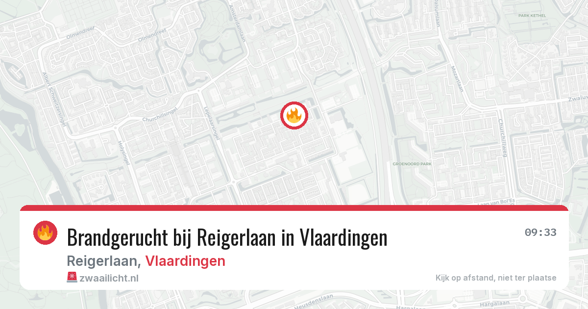 Brandgerucht bij Reigerlaan in Vlaardingen — 27 mei 2026