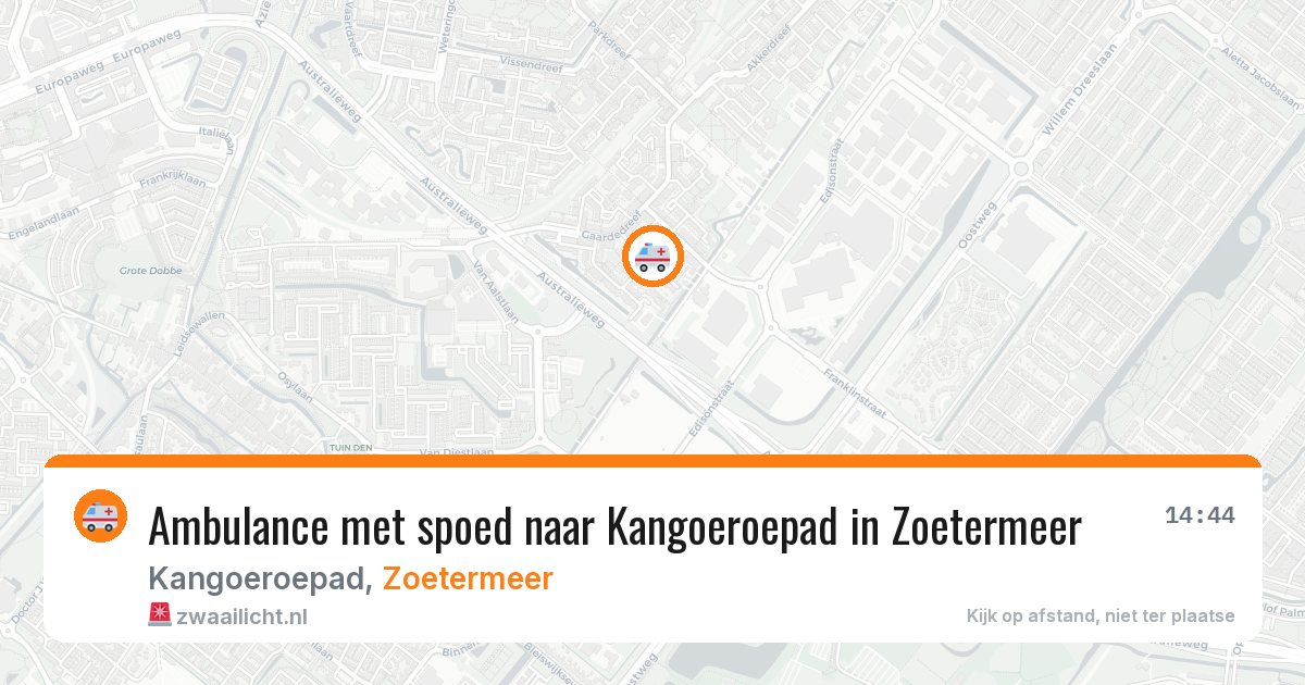 Ambulance met spoed naar Kangoeroepad in Zoetermeer — 19 jun 2026