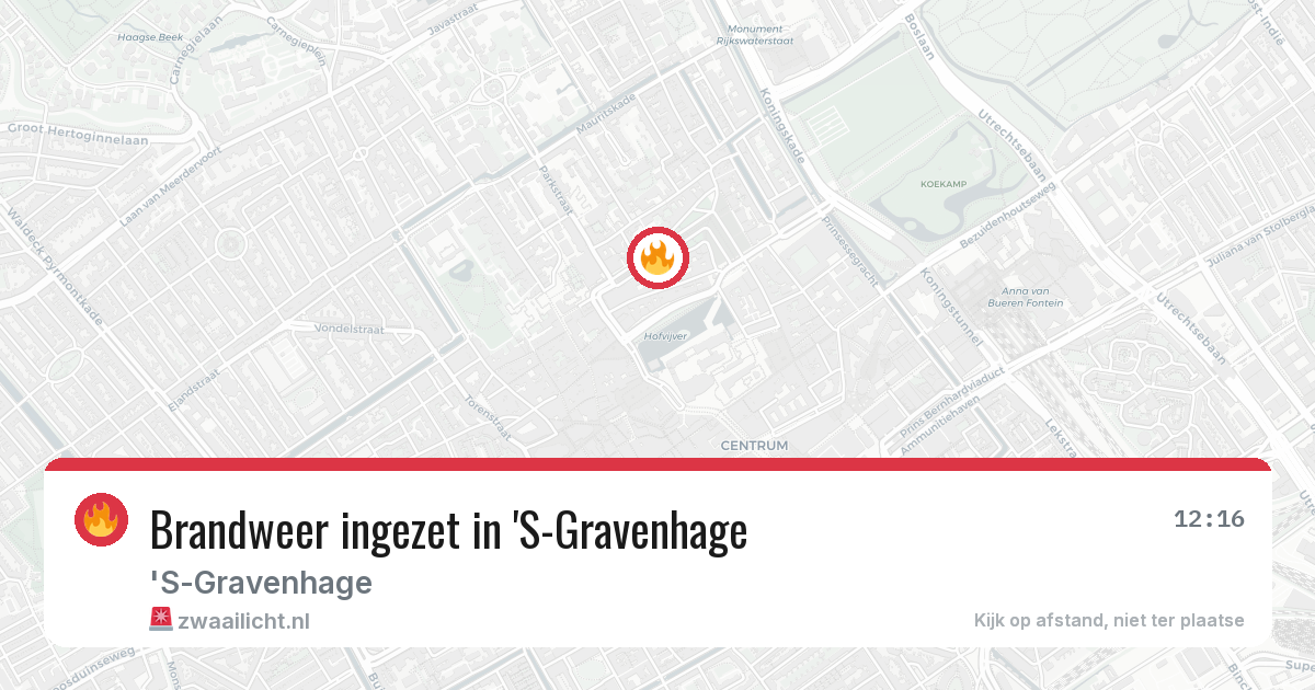 Brandweer ingezet in 'S-Gravenhage — 22 apr 2026 | 🚨 Zwaailicht.nl
