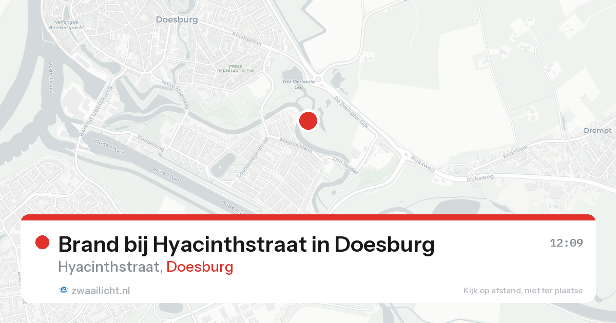 Brand bij Hyacinthstraat in Doesburg — 15 aug 2026