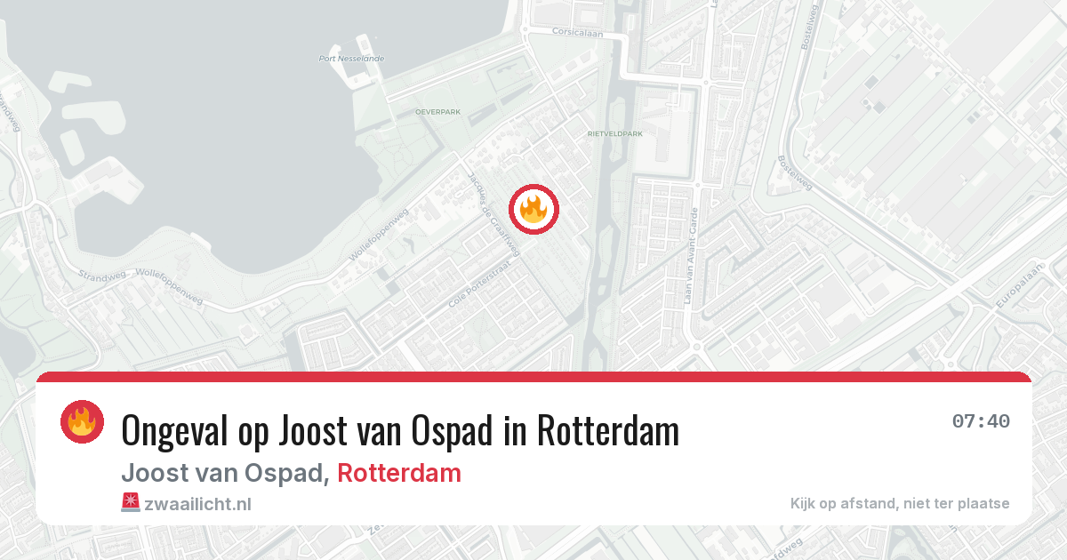 Ongeval op Joost van Ospad in Rotterdam — 21 jun 2026
