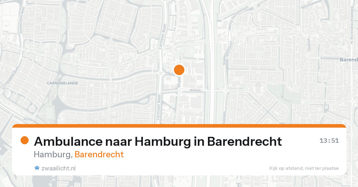 Ambulance naar Hamburg in Barendrecht — 4 jul 2026