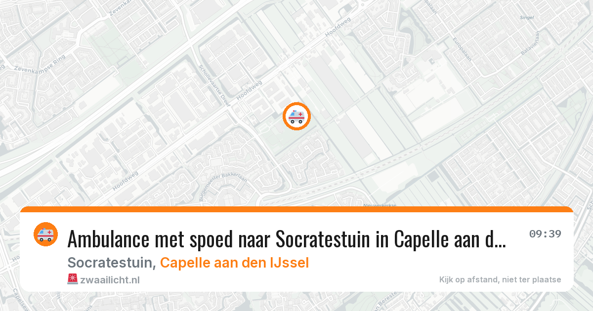 Ambulance met spoed naar Socratestuin in Capelle aan den IJssel — 23 mei 2026