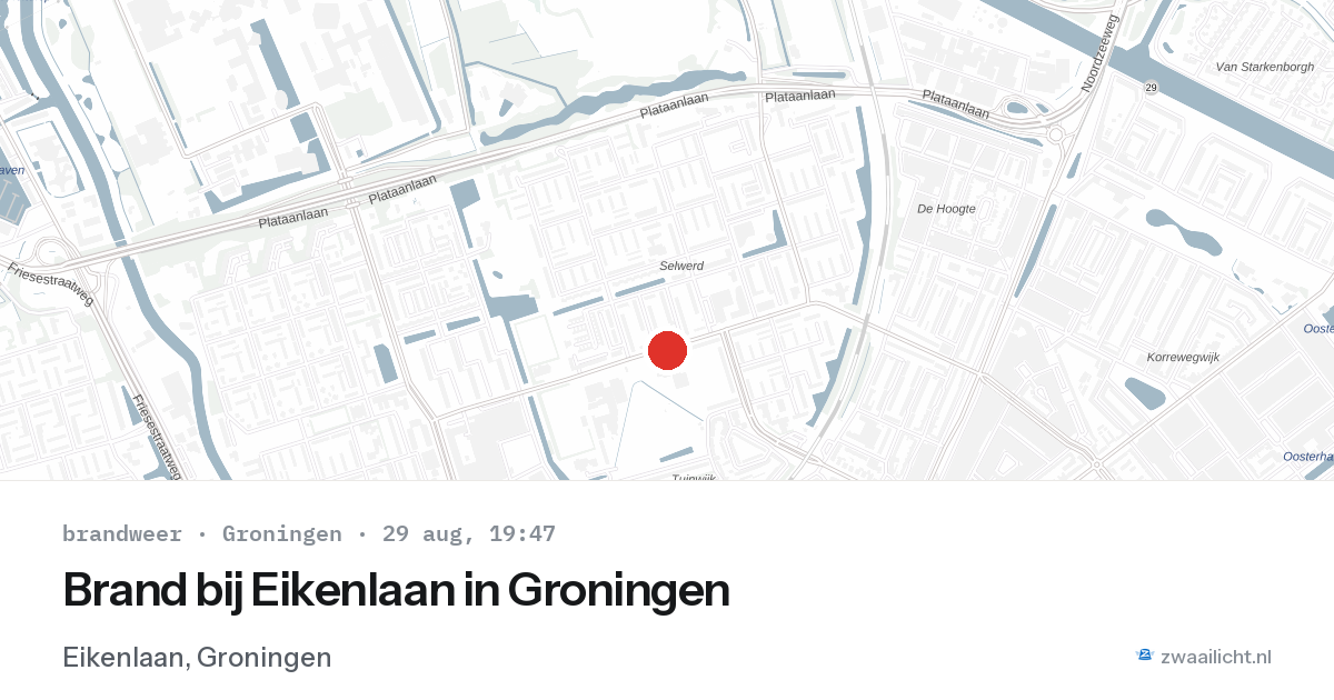 Brand bij Eikenlaan in Groningen — 29 aug 2026