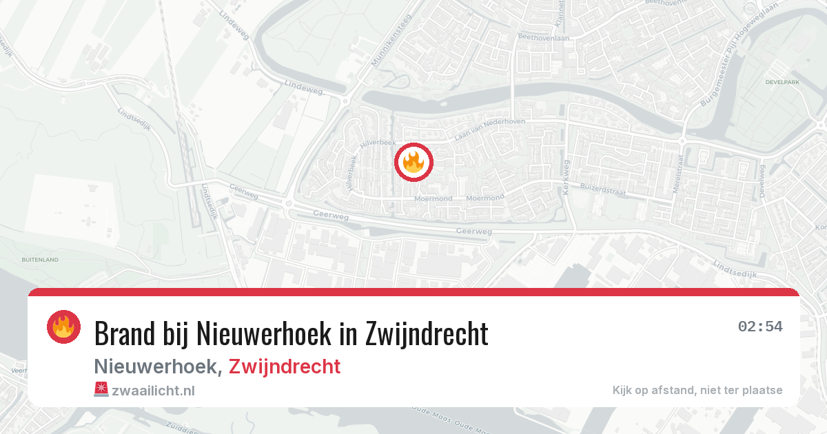Brand bij Nieuwerhoek in Zwijndrecht — 13 apr 2026